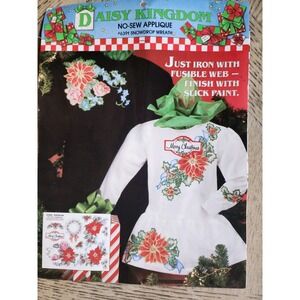 Daisy Kingdom Applique No Sew Applique #6391 Snowdrop Wreath New Vintage NOS